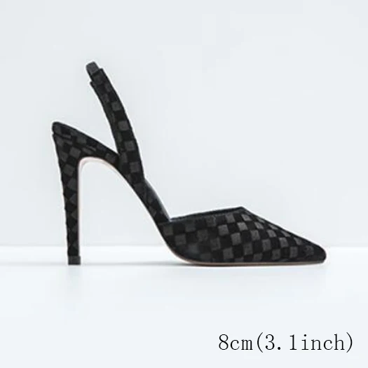 black 8cm Роскошная обувь; женские дизайнерские туфли на низком каблуке; туфли-лодочки на высоком каблуке-шпильке; модные босоножки из натуральной кожи с закрытым носком; 11 размеров - Цвет: black 8cm