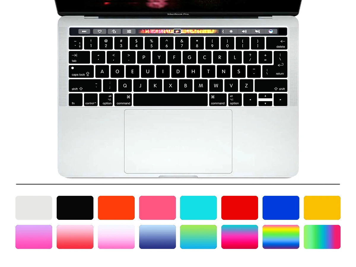 Для Macbook New Pro 13 дюймов A1706 15 A1707 с сенсорной панелью на 2017 Dvorak защитная крышка для