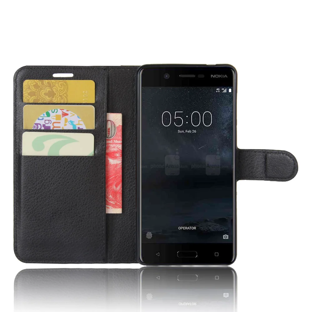 Флип для Nokia 5 чехол Бумажник Стенд Обложка из искусственной кожи телефона флип