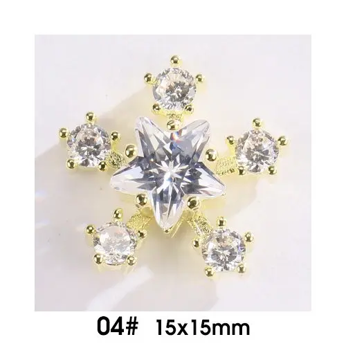 5 шт. Роскошные ногтей Книги по искусству jewelry циркон Звезда кадр ногтей Книги по искусству высокого класса ногтей магазин индивидуальные Сплав Подвеска цепи DIY nail фитинги - Цвет: 04 5pcs