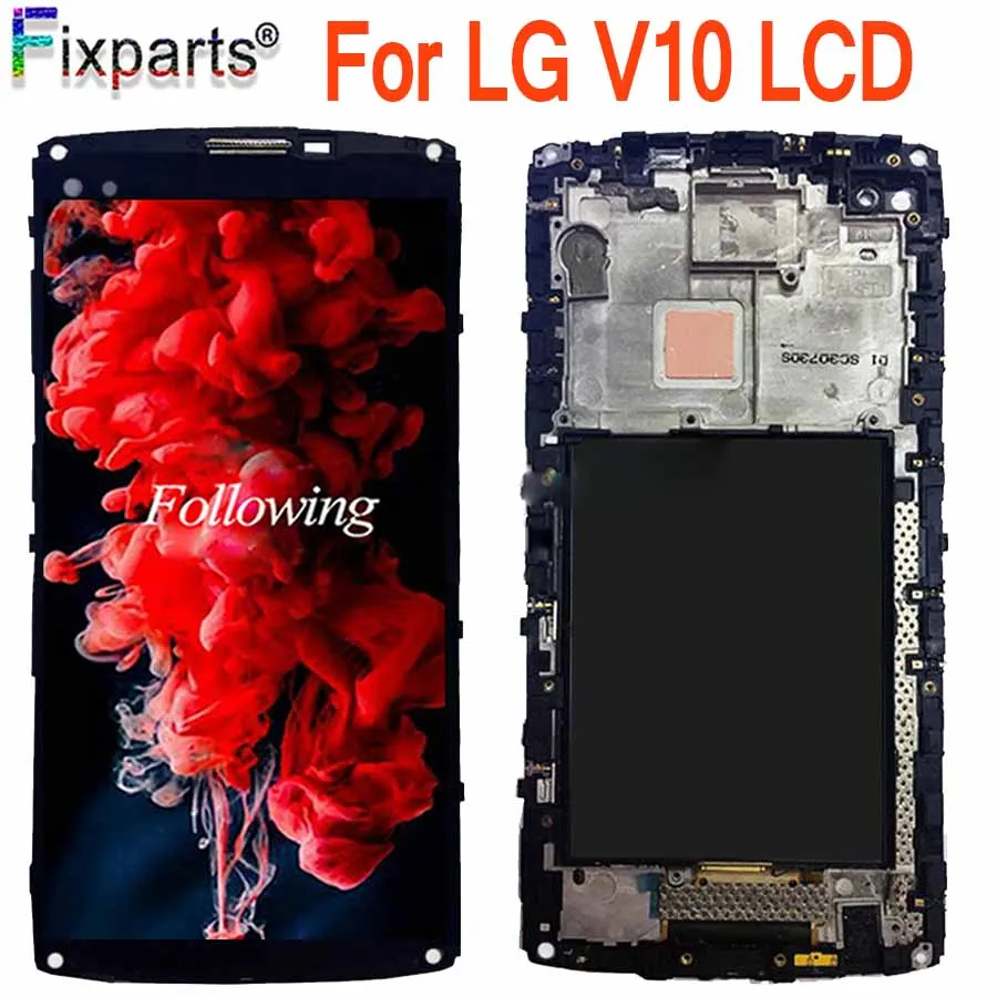 Черный ЖК дисплей 5 7 дюйма для LG V10 H960 H968 H900 VS990 с рамкой Pantalla LCD|touch screen digitizer|lg lcd
