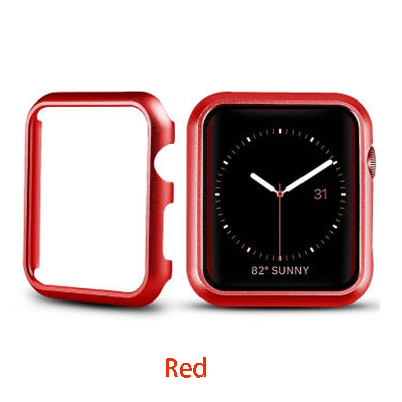 RED Металлические часы чехол для apple watch 38/40 мм 42 44 мм Защитная крышка бампера отделка Алюминий сплав Frame watch series 5/4/3/2/1 - Цвет: RED
