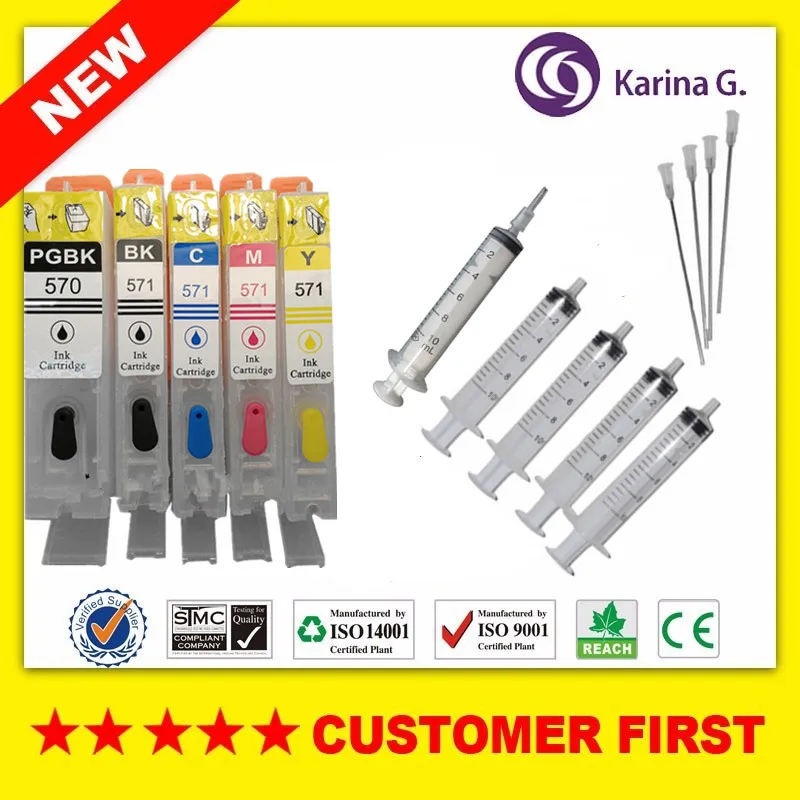 Пустой многоразовый картридж для PGI-570 CLI-571 PGI570 CLI571 принтера Canon PIXMA MG7750 MG7751 MG7752 MG7753