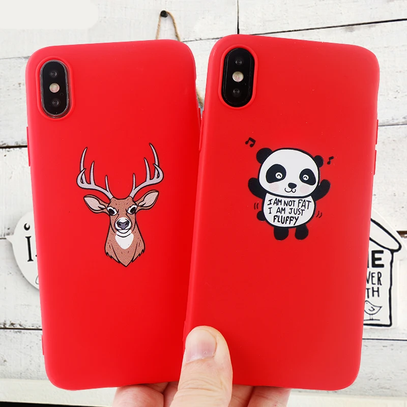 Fashion Cute Panda Deer Phone Cases for IPhone X XS MAX XR 8 7 6 S Plus Case Soft Silicone Fitted Mobile Cover Accessories |