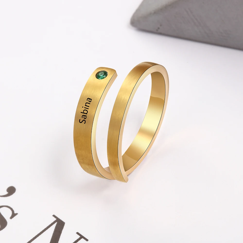 Индивидуальное кольцо модные ювелирные изделия гравировка любых букв