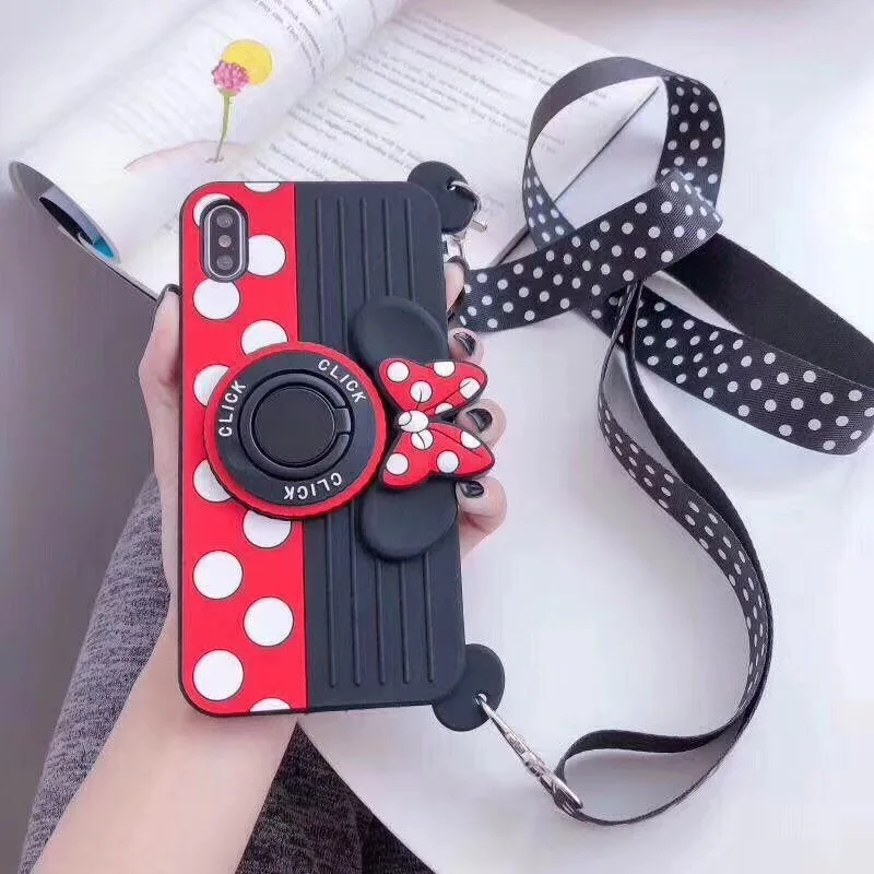 Cute cartoon Mickey for vivo x9 x9sp x20 camera diagonal lanyard vivox21 front x21 rear x23 silicone phone case back cover |