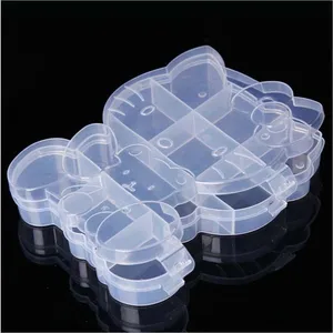 Прозрачная пластиковая шкатулка для хранения с изображением котенка, органайзер для ювелирных изделий, шкафы для мелких предметов