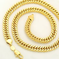 necklace yellow gold filled mens double curb chain
