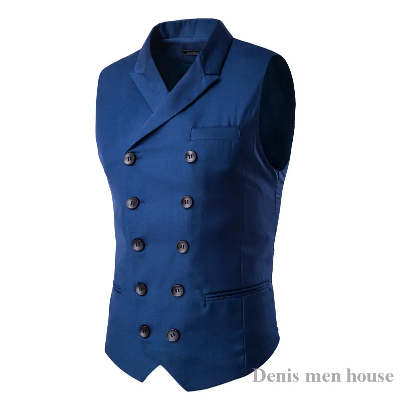 Новинка 2017 высококачественный мужской деловой костюм Тонкий Повседневный жилет