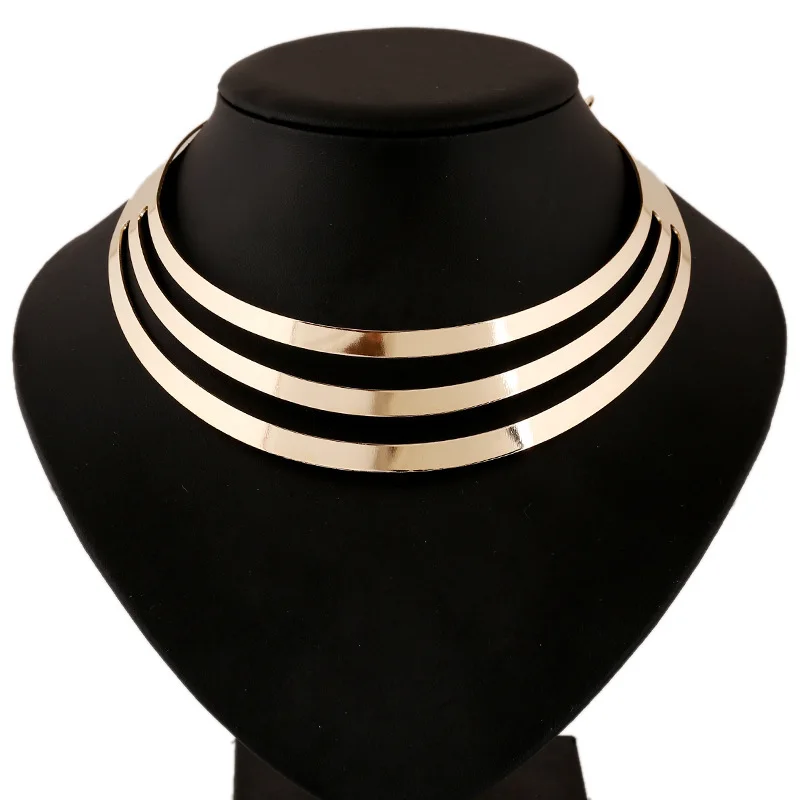 

Statement Necklace Fashion Women Multilayer Punk Necklaces Charm Party Gold Color Necklace Chain Luxury Choker Collar Necklace