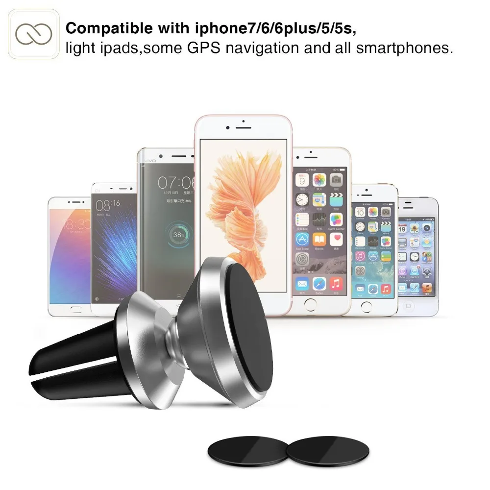 Универсальный магнитный держатель с креплением на дефлектор GPS автомобильный