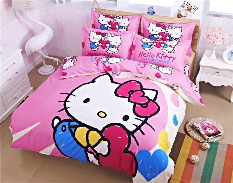 2016 Новинка рисунок Hello Kitty Постельное белье мультфильм постельное для детей