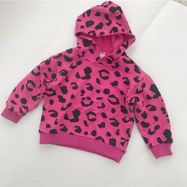 Rose Pink Корейский стиль; весна г.; модные толстовки с леопардовым принтом для мальчиков и девочек; Детские хлопковые универсальные школьные Топы; одежда - Цвет: Rose Pink