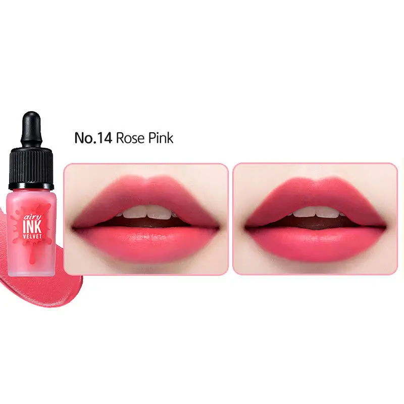 14 Rose Pink Перипера чернила воздушный бархат 15 цветов красота губ макияж сексуальный длительный водонепроницаемый блеск для губ Матовая Обнаженная помада корейская косметика - Цвет: 14 Rose Pink