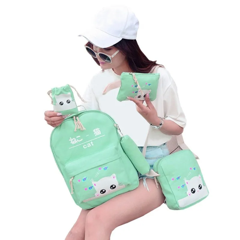 

Satchel School Bags 8 Set /Pcs School Orthopedic Canvas Backpacks for Children School Bag for Girls mochilas escolares WM506Z