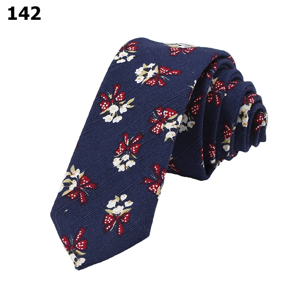 

Men Casual Striped Plaids Floral Print Necktie Wedding Party Cotton Business Tie BWTXN0008