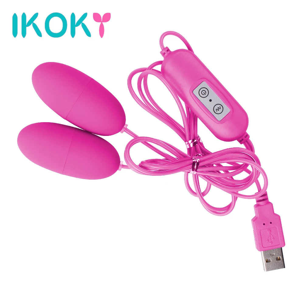 Двойной вибратор IKOKY с 12 частотами вибрирующий стимулятор клитора USB товары для
