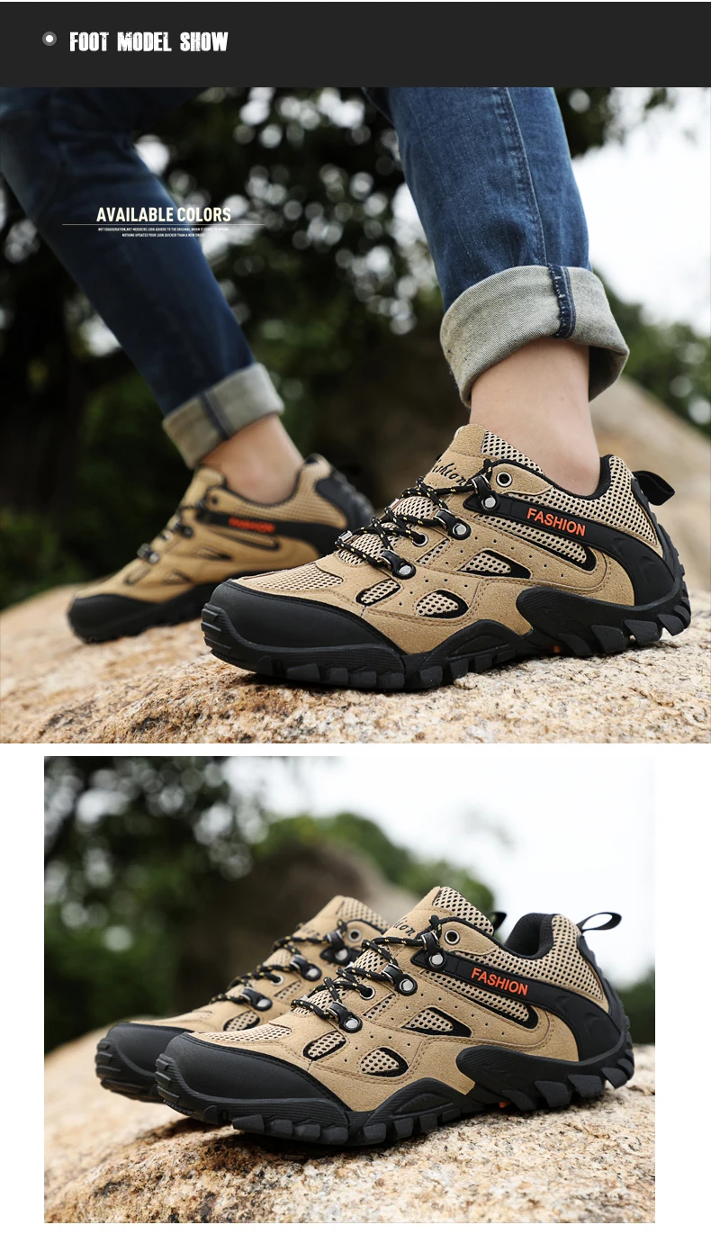 JINBEILE Sport Camping Shoes For Men Tactical Hiking Upstream Shoes For Summer Breathable Hiking Shoe Men Zapatos Hombre Outdoor