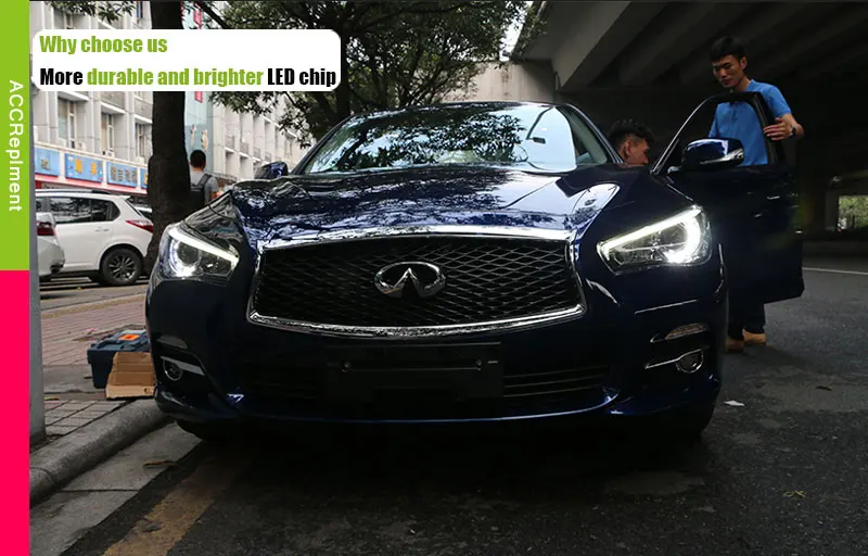 Автомобильный Стайлинг для Infiniti Q50 фары ангельские глазки- для Infiniti Q50 светодиодный свет бар Q5 bi xenon объектива светодиодный лампы