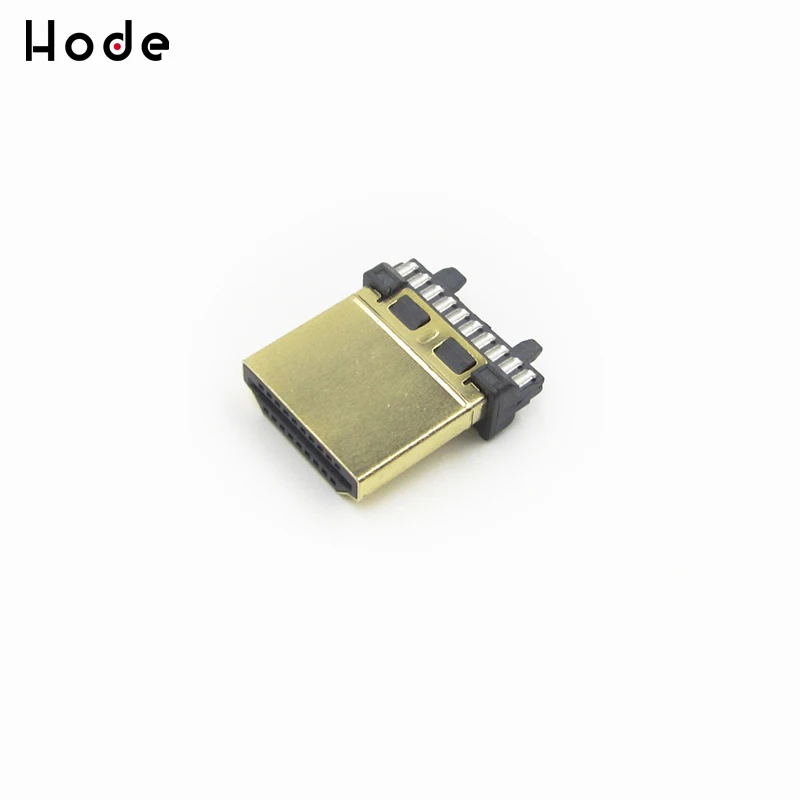 2 шт. HDMI Штекерная позолоченная пластина 19Pin Штекерный провод для припоя DIY