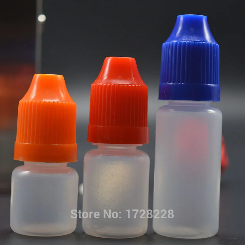 Пластиковый флакон-капельница 15 мл жидкость для глаз сжимаемая разноцветная