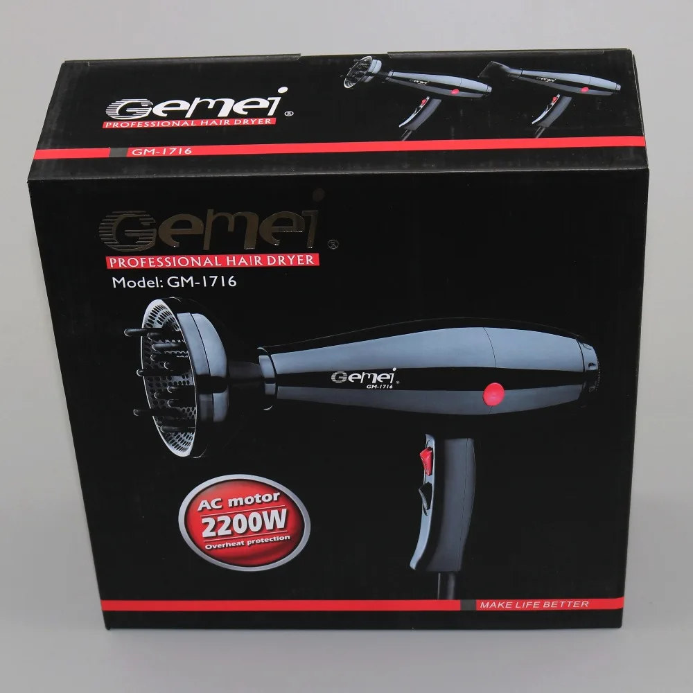 Фен профессиональный с насадками 2200 Вт регулировка скорости горячего и