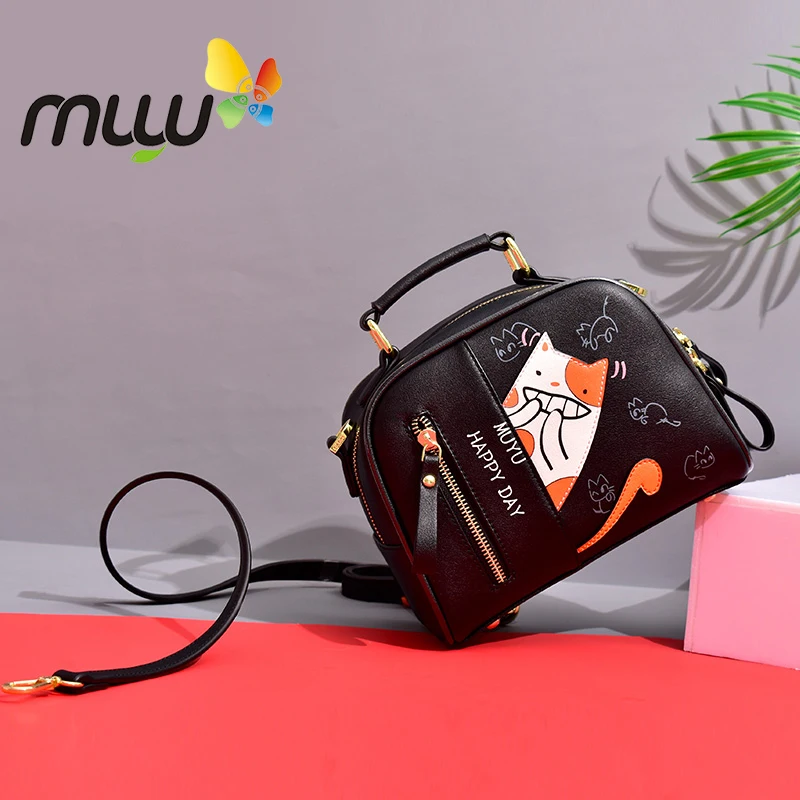 Muyu Мультяшные милые сумки через плечо для женщин из мягкой искусственной кожи