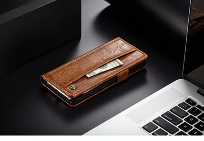 Brown Для Coque iPhone 8 Роскошный Ретро кожаный бумажник с кармашком для карт флип чехол для Etui iPhone 8 iPhone8 кошелек книжная полка - Цвет: Brown