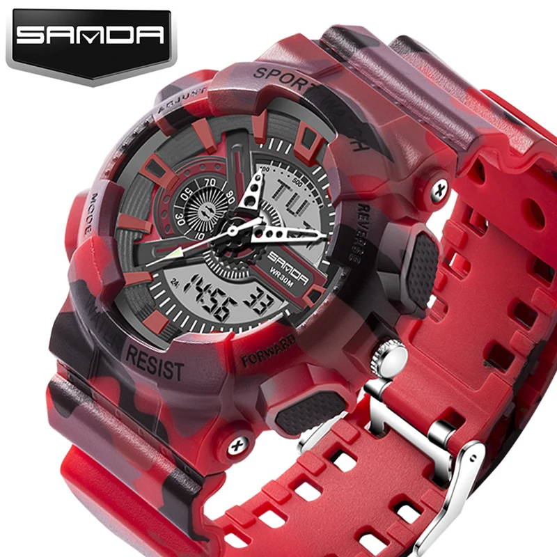 SANDA модные спортивные часы для мужчин дайвинга военные s лучший бренд класса люкс
