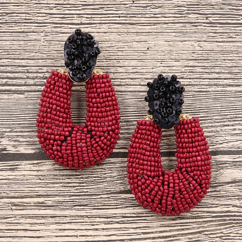 Женские Висячие серьги STRATHSPEY с геометрическими бусинами и блестками винтажные