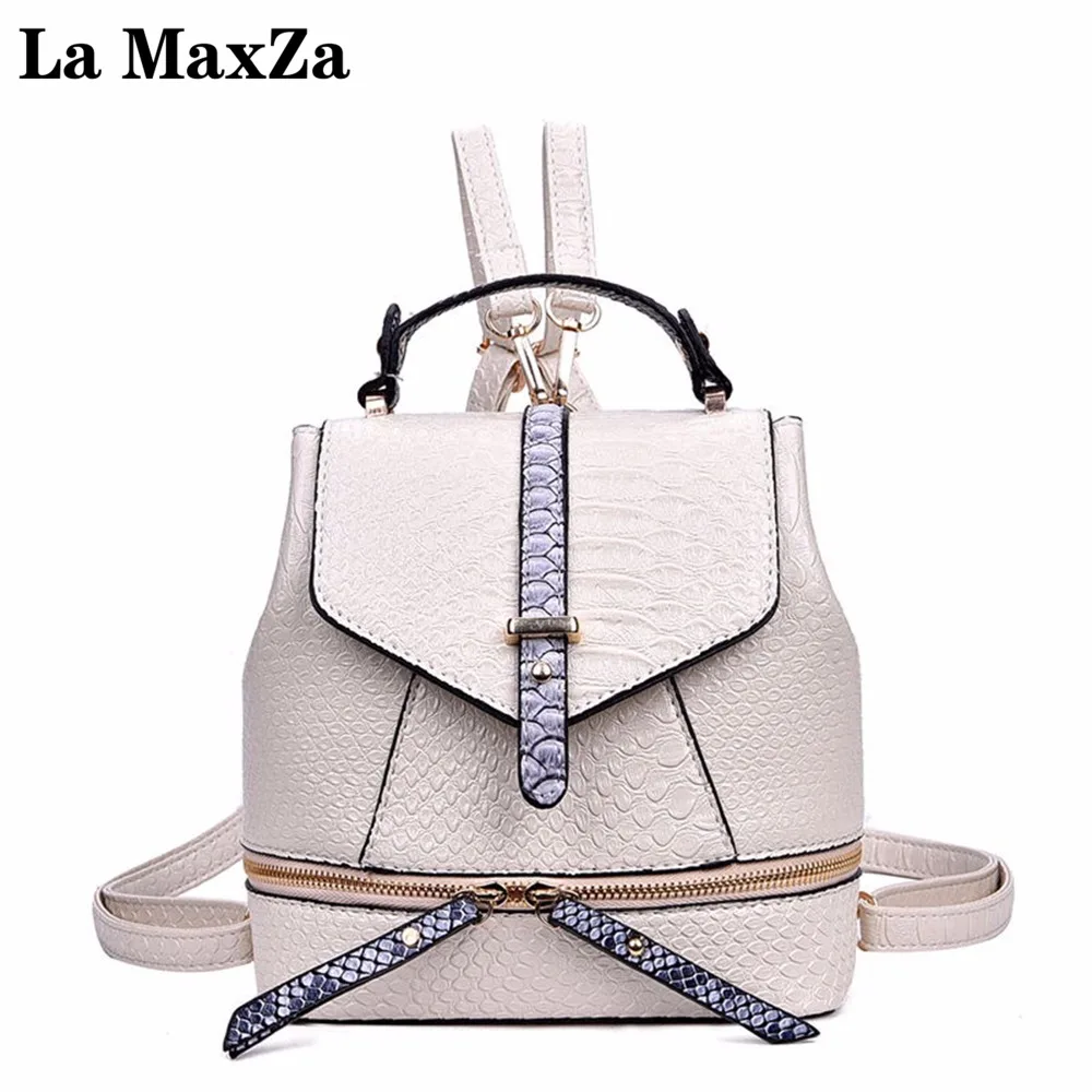 La MaxZa Simple Style Backpack Women PU Leather Backpacks For Girls School Bags Fashion Vintage | Багаж и сумки