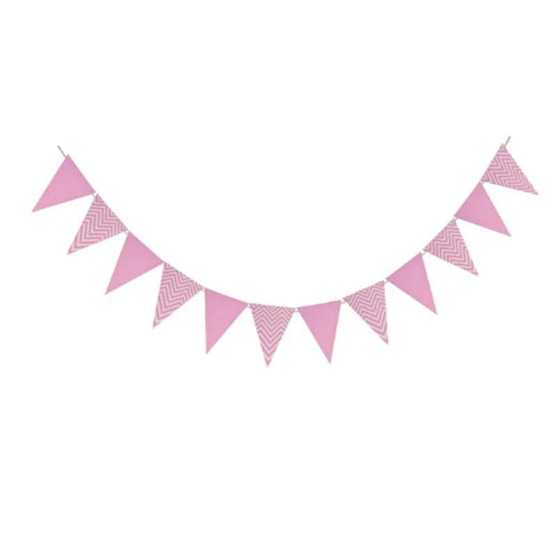 Pink Bunting Баннер с днем рождения, флаги, украшение для вечеринки на день рождения, украшение для детей, украшение для детей, цветная Гирлянда для мальчиков и девочек - Цвет: Pink Bunting
