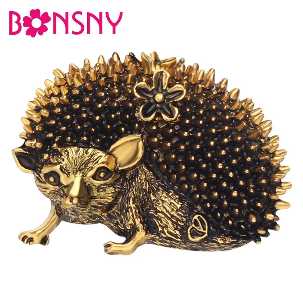 

Bonsny Alloy Antique Gold Silver Hipster Hedgehog Brooches Scarf Clothes Pin Jewelry For Women Girls Charms Gift Decoration