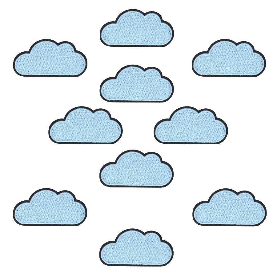 

10 pcs Cloud patches badges for clothing iron embroidered patch applique iron sew on patches sewing accessories for DIY clothes
