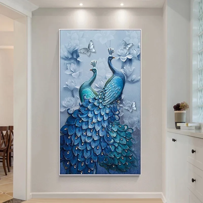 

Animal Couple Blue Peacock Living Room Needlework,Embroidery,DIY Cross stitch kit,Pattern Counted Cross-Stitching Home Decor