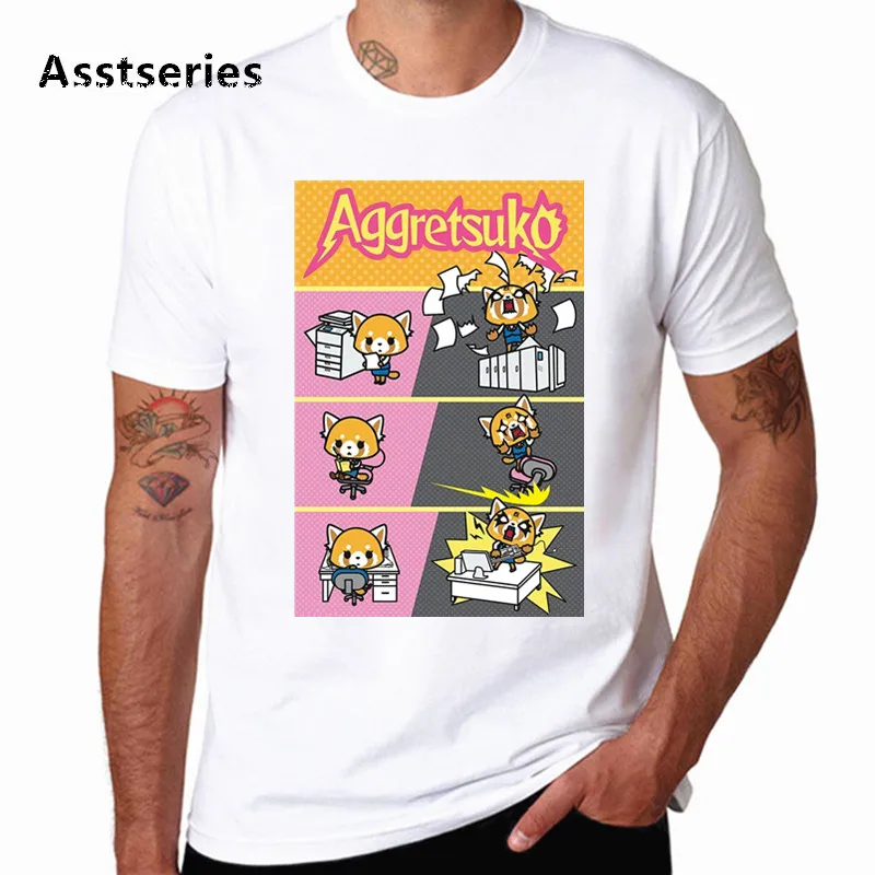 Aggretsuko aggression Retsuko Harajuku футболка с круглым вырезом Fck You панковская Футболка с принтом Повседневная футболка с короткими рукавами уличная HCP4589 - Цвет: HCP4589C