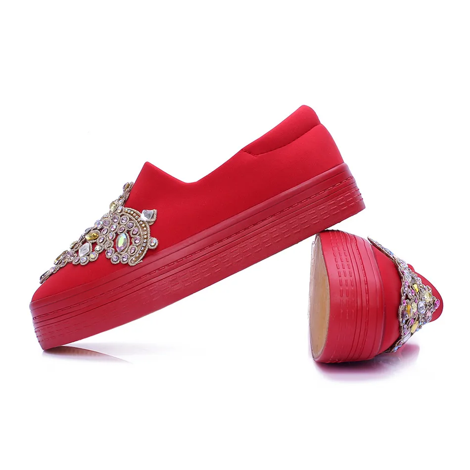 2019 модные свадебные туфли на платформе толстой подошве Женская обувь без