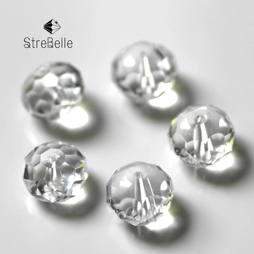 

Rondelle Beads 100pcs 8x10MM Faceted Crystal Glass DIY Spacer Loose Jewelry Making Beads