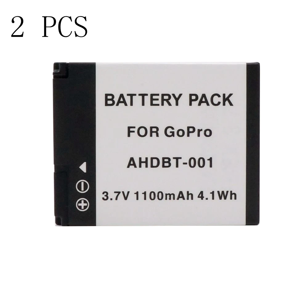 2 шт. аккумулятор WHCYonline для камеры GoPro Go Pro HD Hero 1 1100 мА · ч AHDBT 001 002 AHDBT001 Hero1 Hero2|battery for