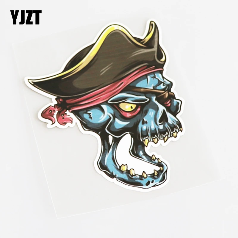 

YJZT 10CM*13.6CM Chromatic SKULL Personality Motorcycle Car-styling PVC Decal Car Sticker 13-1112