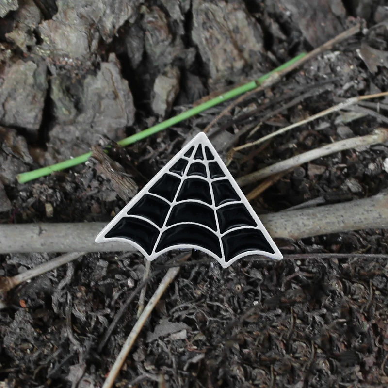 Треугольная Металлическая Булавка Cobweb Черный Человек паук креативная