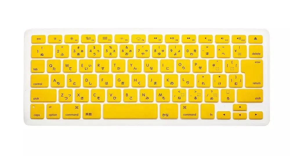 Японский английский Япония JP клавиатура чехол для Macbook Air Pro retina 13 15 17 протектор для Mac book клавиатура - Цвет: Yellow