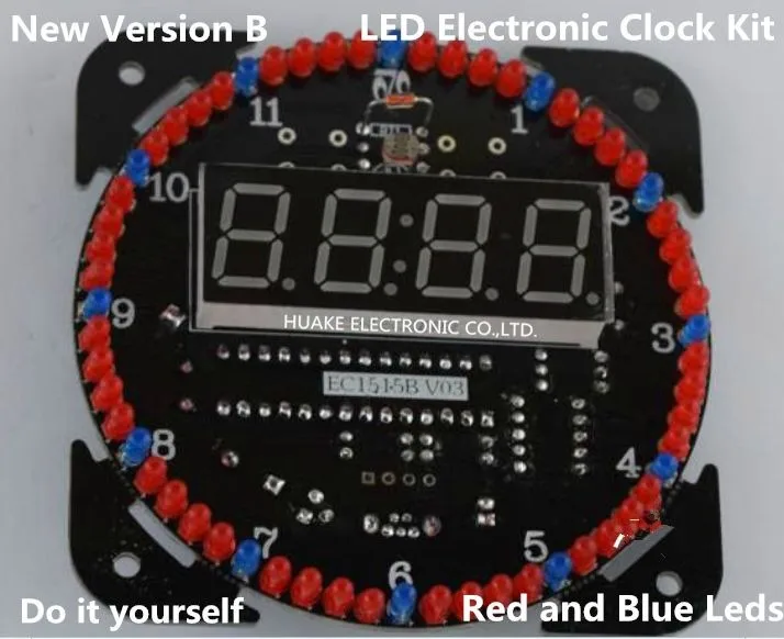 Новая версия светодиодный набор часов Электронные diy Kit DS1302 вращение 51 SCM обучающая доска