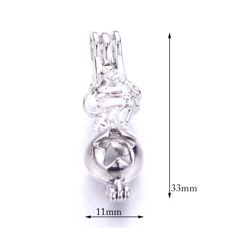 5pcs Santa Claus Gift Pearl Cage Locket Pendant Making Bead Necklace Aroma Essential Oil Diffuser For Oyster |