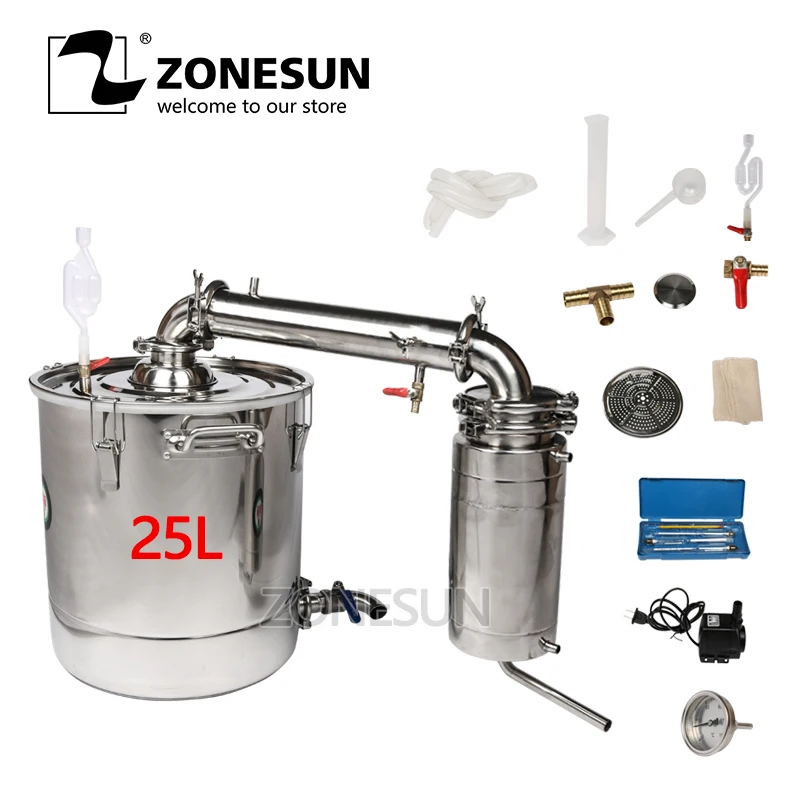 Домашний набор для пивоварения ZONESUN нержавеющая сталь домашнего вина алкоголя 25л