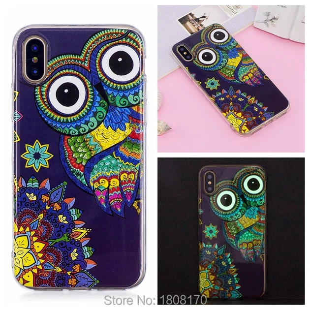 Мягкий чехол из ТПУ C ku с сияющими светящимися в темноте рисунками для Iphone X 8 7 6 6S