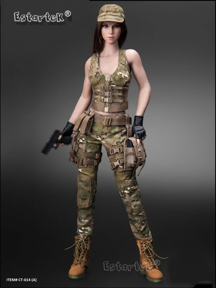 Игрушки для кошек CT014 1/6 военный женский солдатский камуфляж Набор для 12 дюймов Phicen Jiaoudoll Фигурка DIY
