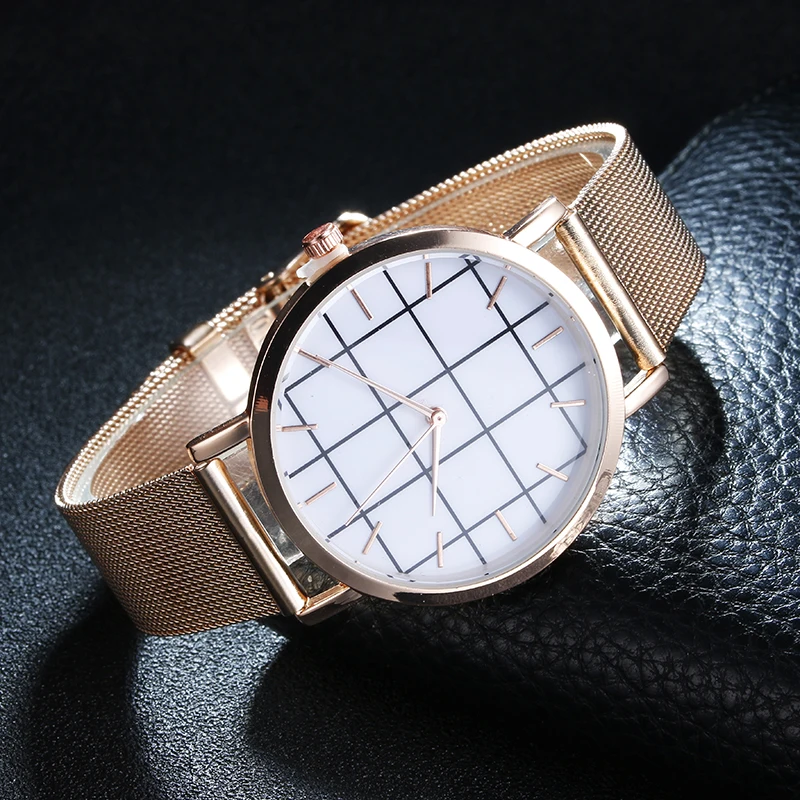 Британский стиль гриддинга Циферблат Часы Супер Тонкий Platimum дамы Наручные