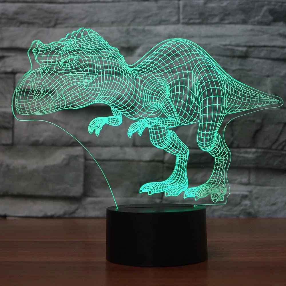 Новинка 3D цветная Настольная лампа с динозавром светодиодная USB сенсорная кнопка