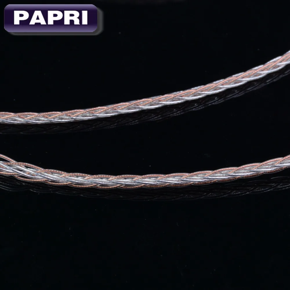 PAPRI DIY кабель наушников HiFi наушники 3.28ft/1M плетеный PTFE OCC Медь серебряной проволоки